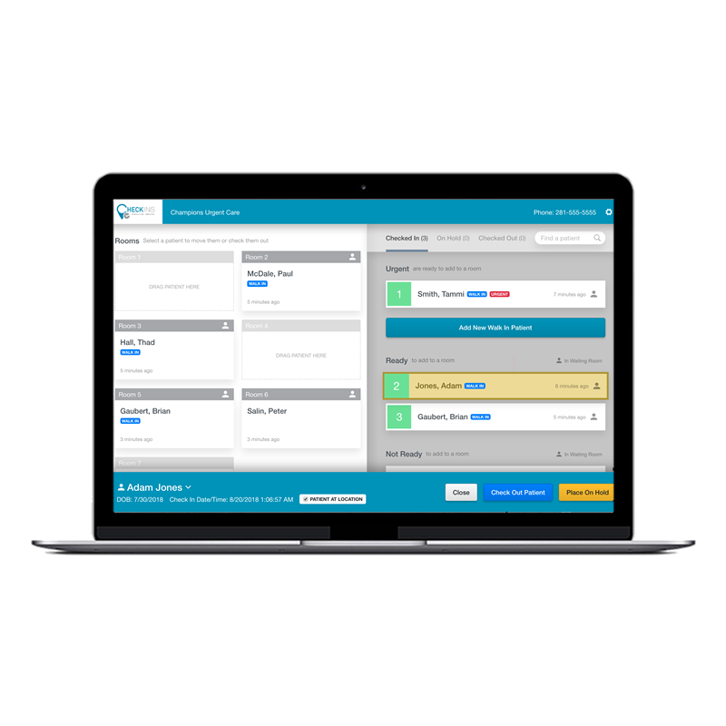 Room management dashboard screenshot